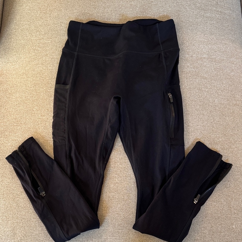 Fabletics Black Leggings with Zipper Pockets